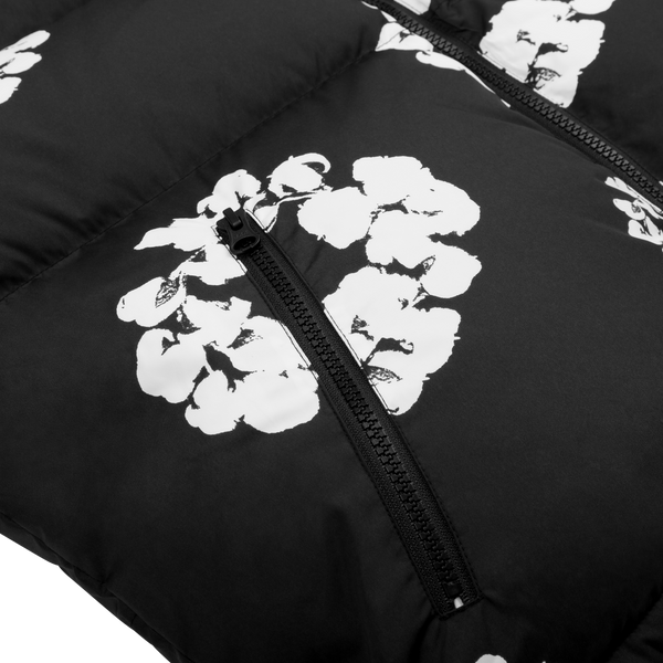 Cotton Wreath Puffer Jacket - Black